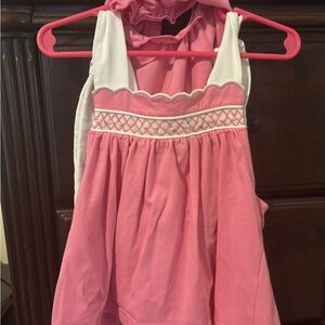 Toddler Pink Smocked Bloomer Set with Pearls